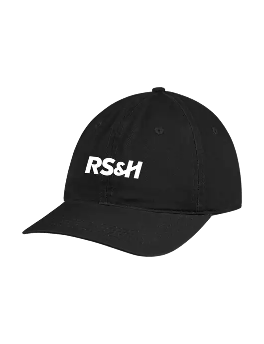 Garment Washed Unstructured Twill Black Cap w/RS&H Logo