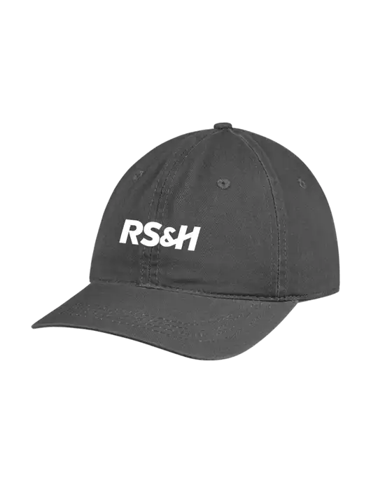 Garment Washed Unstructured Twill Charcoal Cap w/RS&H Logo