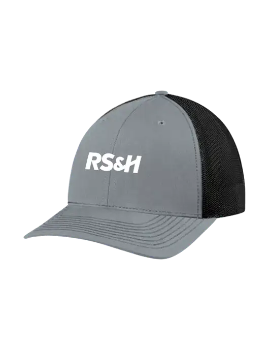 Richardson Adjustable Snapback Original 112 Trucker Cap Heather Grey w/Black Mesh w/RS&H Logo