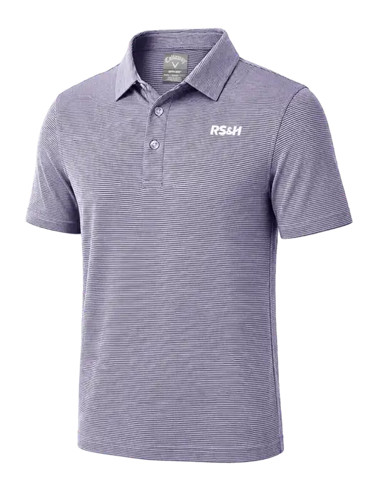 Callaway Navy Fine Line Stripe Polo w/RS&H Logo