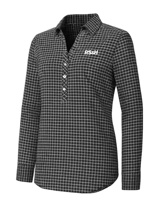 Womens Dark Grey/White City Stretch Shirt w/RS&H Logo