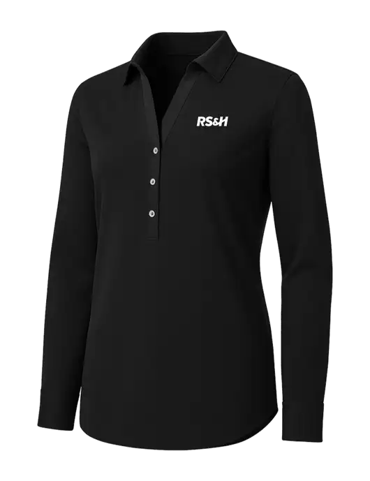 Womens Black City Stretch Shirt w/RS&H Logo