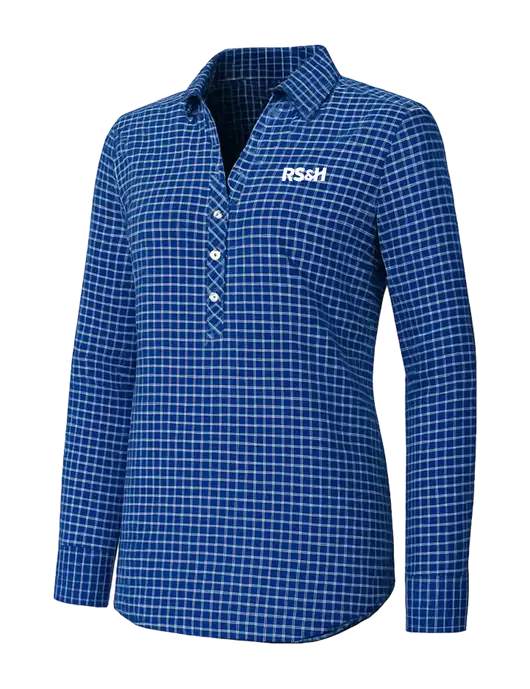 Womens Navy/White City Stretch Shirt w/RS&H Logo