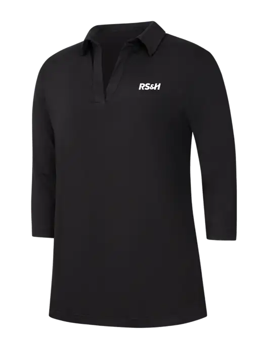 Womens Black Luxe Knit Tunic w/RS&H Logo