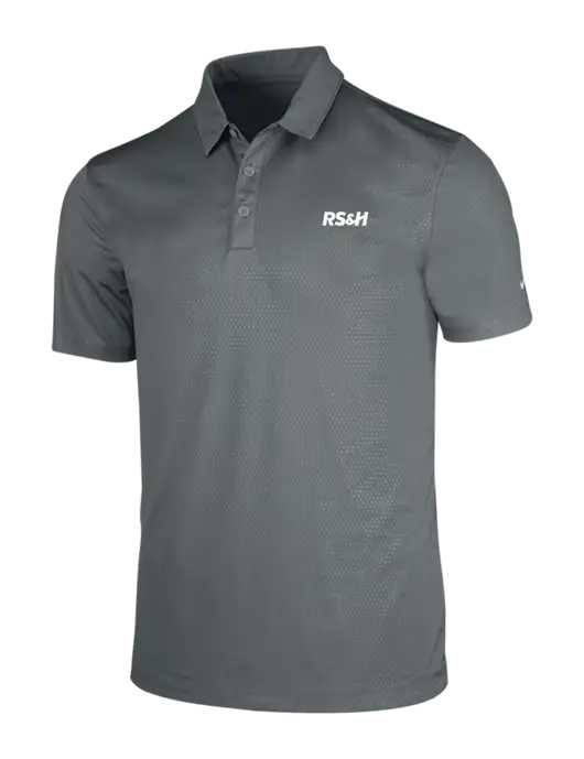 NIKE Medium Grey Dri-Fit Embossed Tri-Blade Polo w/RS&H Logo