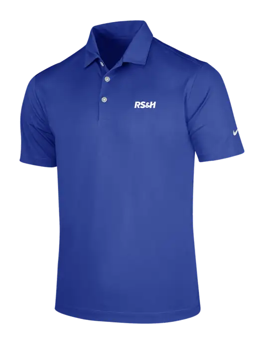 NIKE Dark Royal Dri-Fit Vertical Mesh Polo w/RS&H Logo