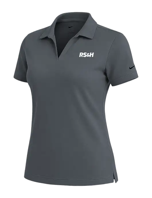 NIKE Dark Grey Womens Dri-Fit Micro Pique Polo w/RS&H Logo