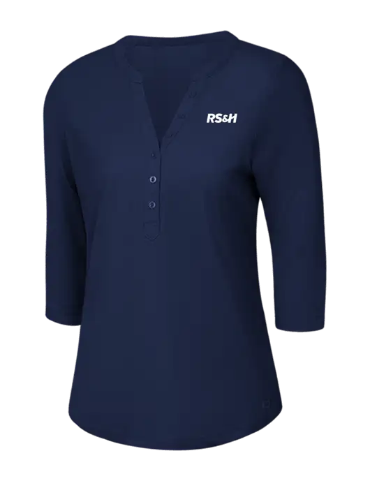 OGIO Navy Jewel Henley w/RS&H Logo