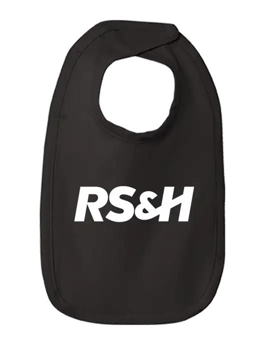 Rabbit Skins Black Infant Premium Jersey Bib w/RS&H Logo
