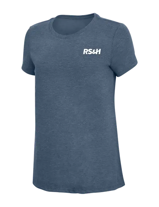 Womens Simply Soft Navy Frost 4.5oz  Poly/Combed Ring Spun Cotton T-Shirt w/RS&H Logo