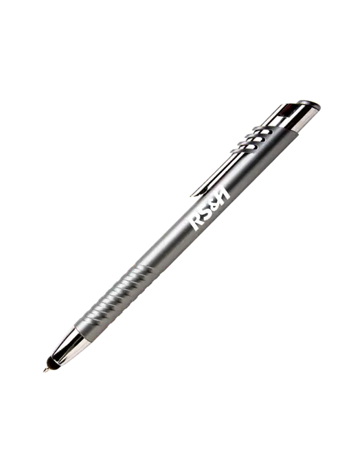 Schirhart Grey Stylus Pen - Blue Ink w/RS&H Logo