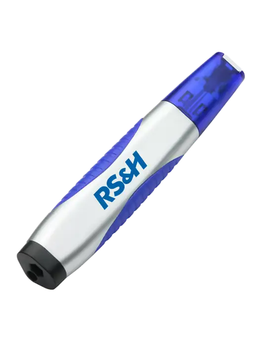 Silver/Blue Level Light Screwdriver Pen w/RS&H Logo
