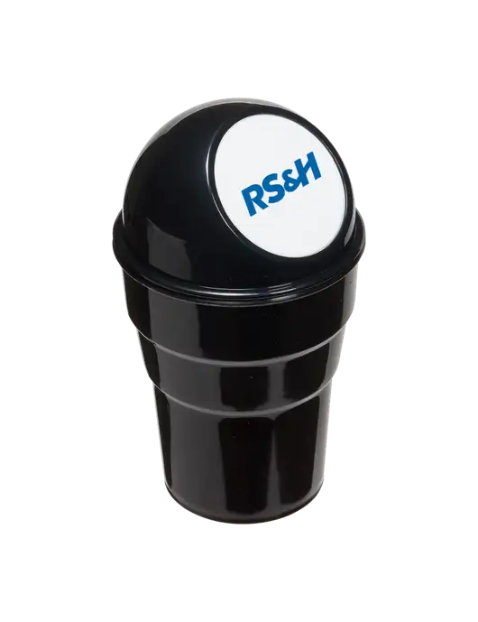 Black Car Cup Holder Trash Can w/RS&H Logo