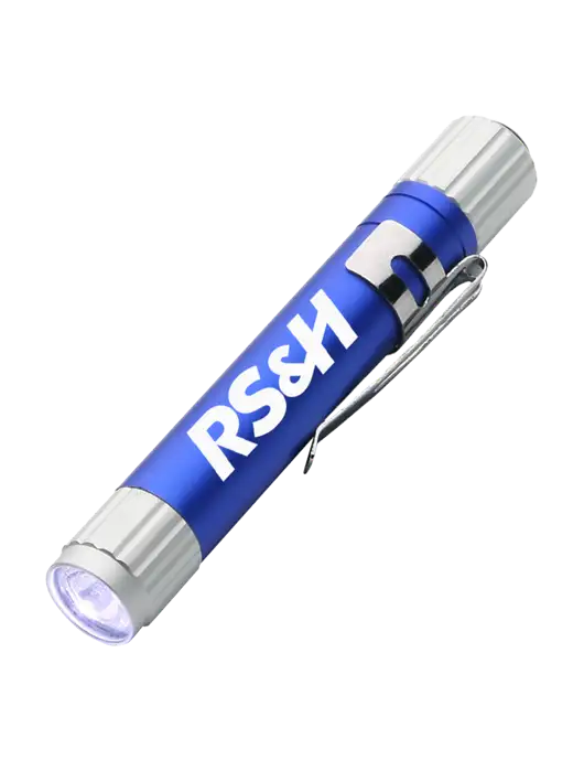 Blue Aluminum LED Penlight w/RS&H Logo