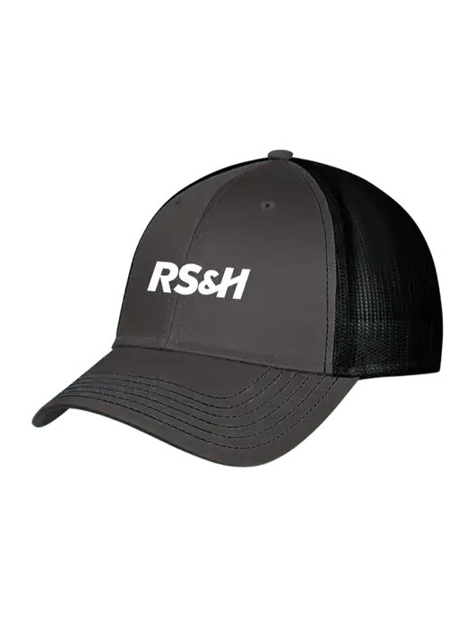 Charcoal & Black Mesh Trucker Cap Snap Back w/RS&H Logo