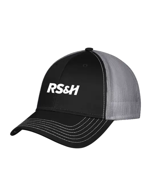 Black & Grey Mesh Trucker Cap Snap Back w/RS&H Logo