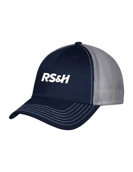 Navy & Grey Mesh Trucker Cap Snap Back w/RS&H Logo