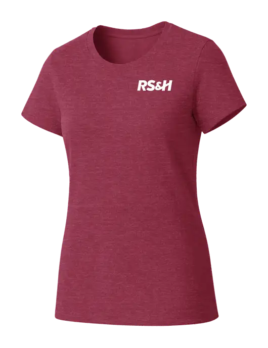 Womens Seriously Soft Heathered Cardinal T-Shirt w/RS&H Logo