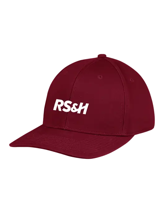 Premium Modern Structured Twill Maroon Snapback Cap w/RS&H Logo