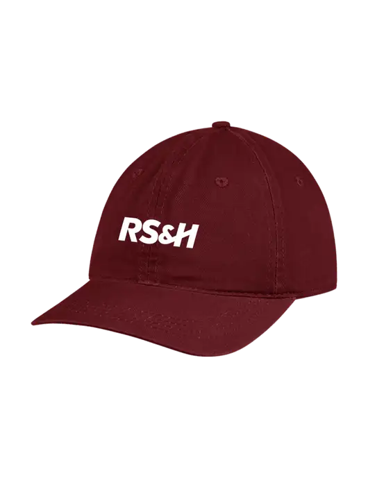Garment Washed Unstructured Twill Maroon Cap w/RS&H Logo