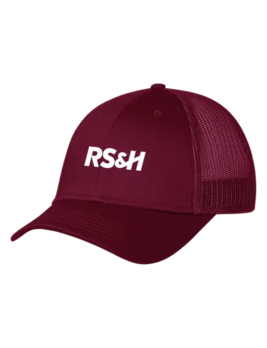 Maroon Mesh Trucker Cap Snap Back w/RS&H Logo