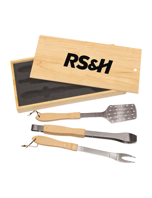 Wood BBQ Gift Set w/RS&H Logo