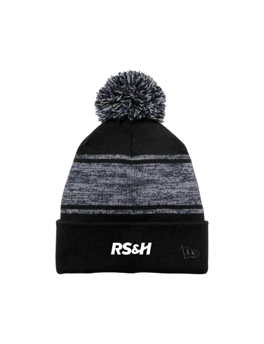 New Era Black/Navy Knit Chilled Pom Beanie w/RS&H Logo