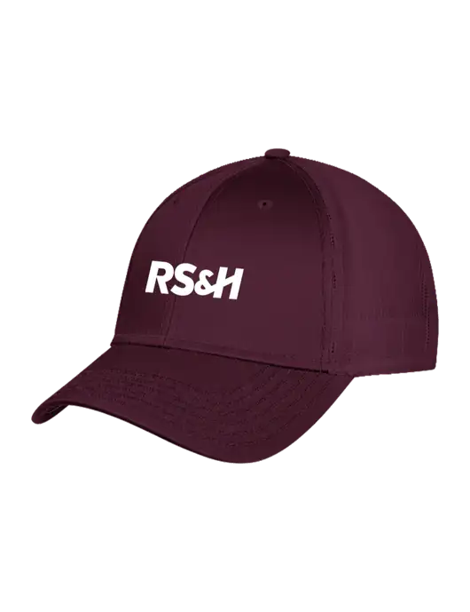 Maroon Mesh with Maroon Stitching on Bill Trucker Cap Snap Back w/RS&H Logo