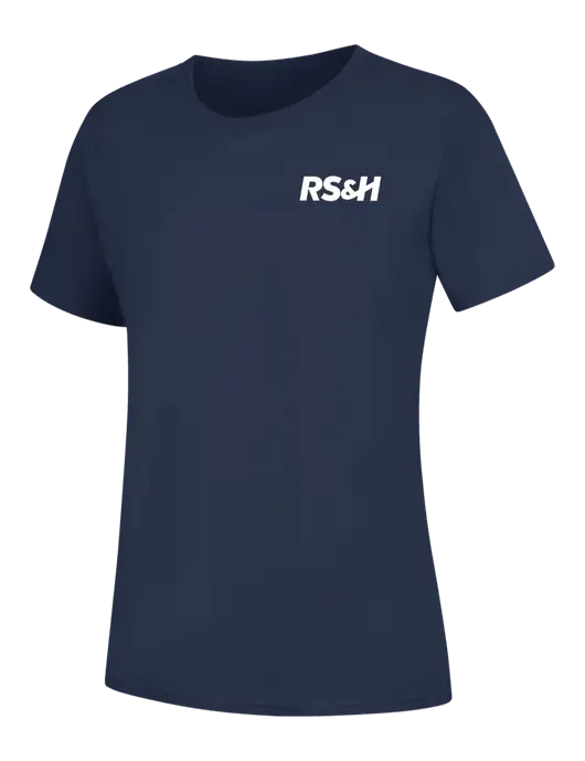 Womens Navy Core Blend Tee w/RS&H Logo