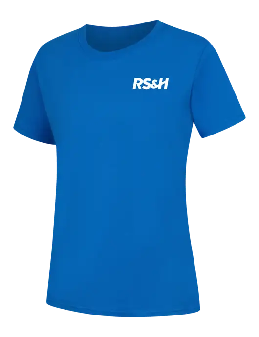 Womens Royal Blue Core Blend Tee w/RS&H Logo