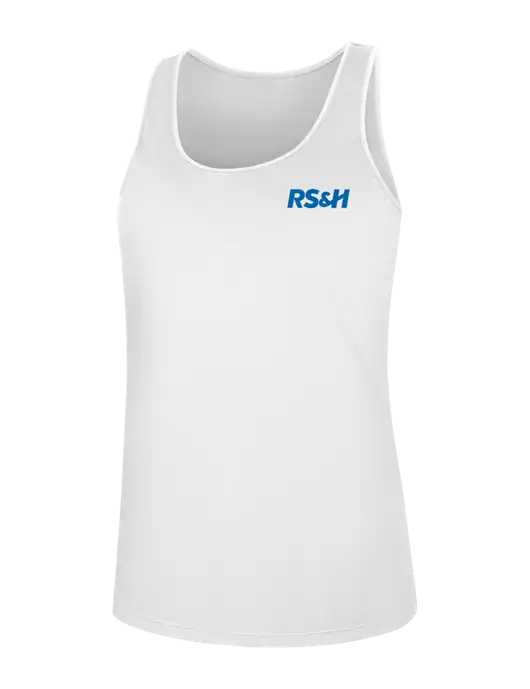 Womens White PosiCharge Competitor Racerback Tank w/RS&H Logo