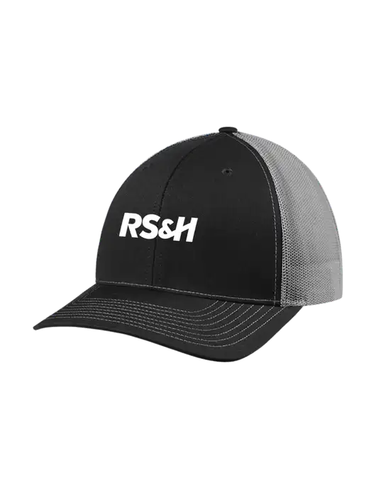 Richardson Adjustable Snapback Original 112 Trucker Cap Black w/Charcoal Mesh w/RS&H Logo