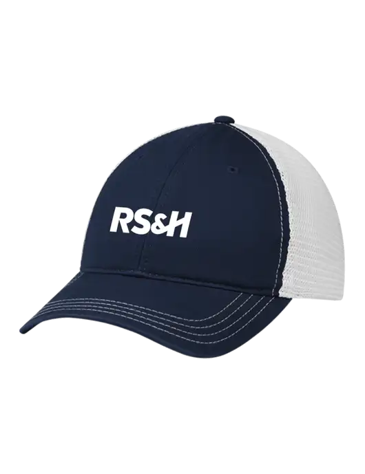 Richardson 111 Garment Washed Trucker Cap Navy w/White Mesh w/RS&H Logo