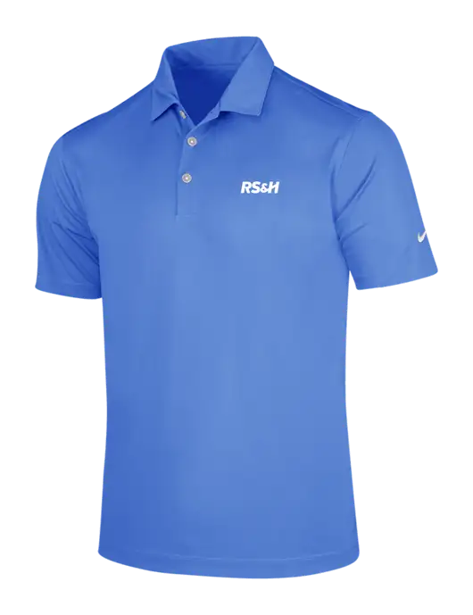 NIKE Light Royal Blue Dri-Fit Vertical Mesh Polo w/RS&H Logo