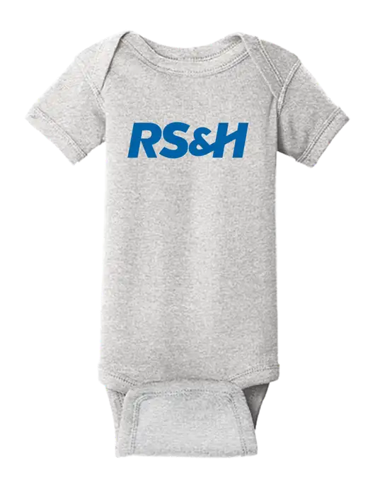 Rabbit Skins Light Grey Heather Infant Short Sleeve Baby Rib Bodysuit w/RS&H Logo