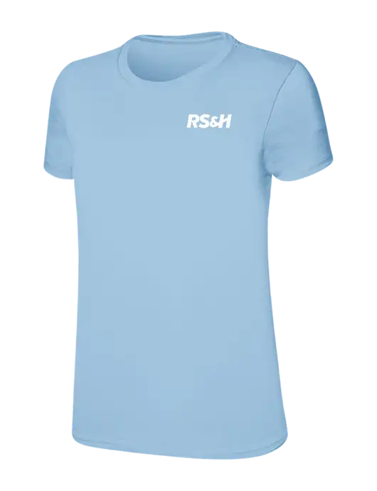 Womens Ring Spun Light Blue 4.5 oz T-Shirt w/RS&H Logo