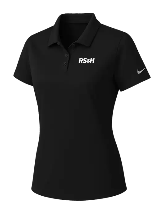 Nike Womens Black Dry Essential Solid Polo w/RS&H Logo