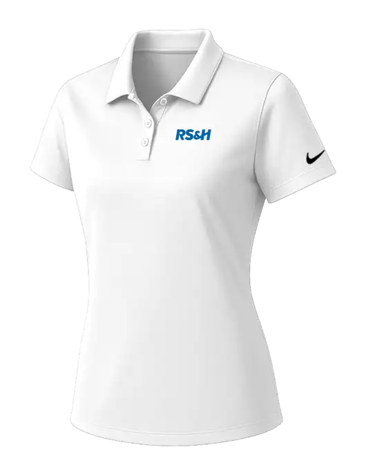 Nike Womens White Dry Essential Solid Polo w/RS&H Logo