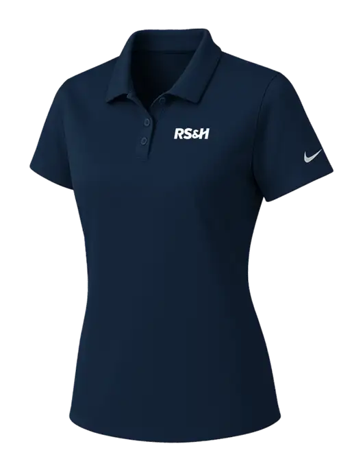 Nike Womens Navy Dry Essential Solid Polo w/RS&H Logo