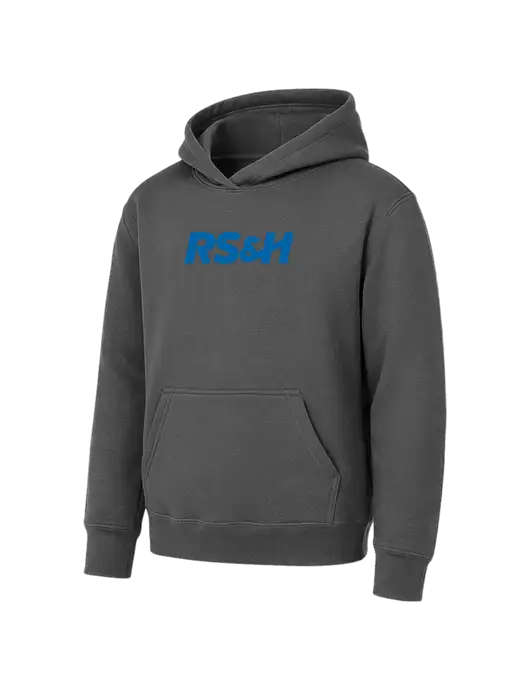 Youth Charcoal 7.8 oz Pullover Hooded Sweatshirt w/RS&H Logo
