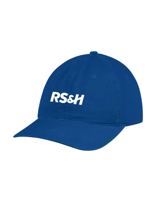 Garment Washed Unstructured Twill Royal Cap w/RS&H Logo