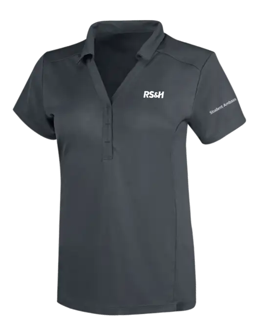 OGIO Dark Grey Womens Framework Polo w/RS&H Logo, RS&H Student Ambassador Logo