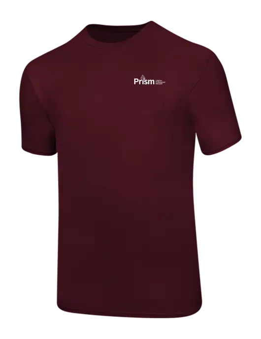 Ring Spun Maroon 4.5 oz T-Shirt w/RS&H Prism Logo