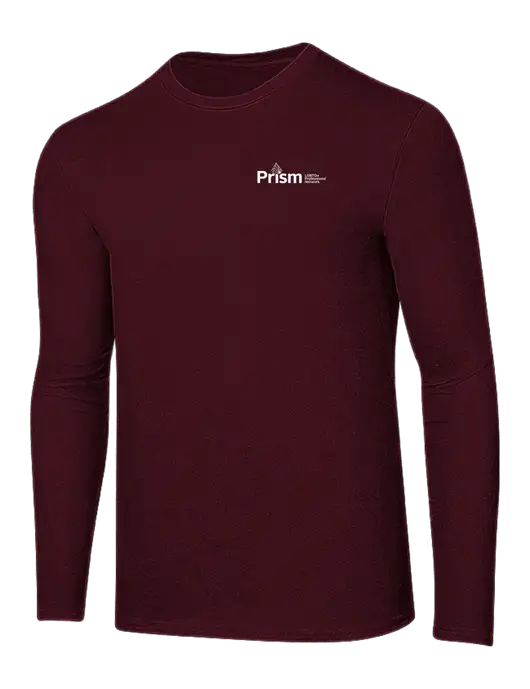 Ring Spun Maroon 4.5 oz Long Sleeve T-Shirt w/RS&H Prism Logo