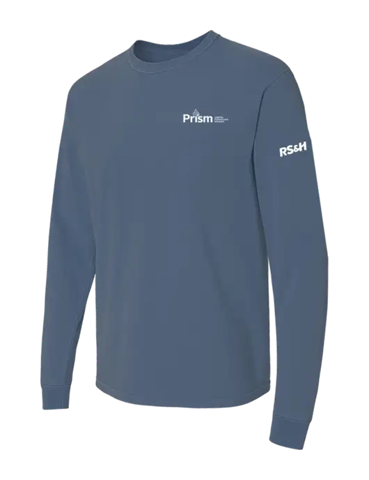 Comfort Colors Garment-Dyed Blue Slate Heavyweight Long Sleeve T-Shirt w/RS&H Prism Logo, RS&H Logo