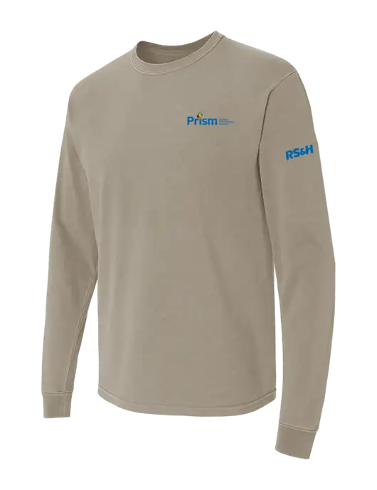 Comfort Colors Garment-Dyed Light Taupe Heavyweight Long Sleeve T-Shirt w/RS&H Prism Logo, RS&H Logo