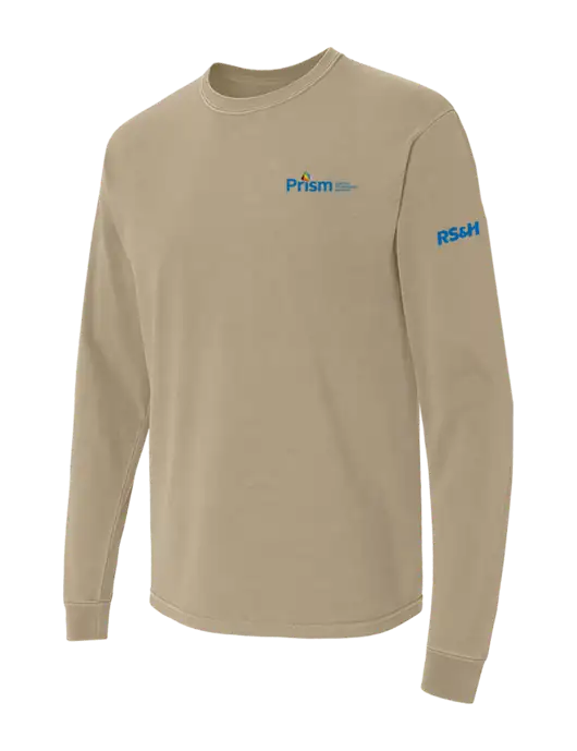 Comfort Colors Garment-Dyed Tan Heavyweight Long Sleeve T-Shirt w/RS&H Prism Logo, RS&H Logo