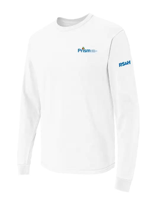 Comfort Colors Garment-Dyed White Heavyweight Long Sleeve T-Shirt w/RS&H Prism Logo, RS&H Logo