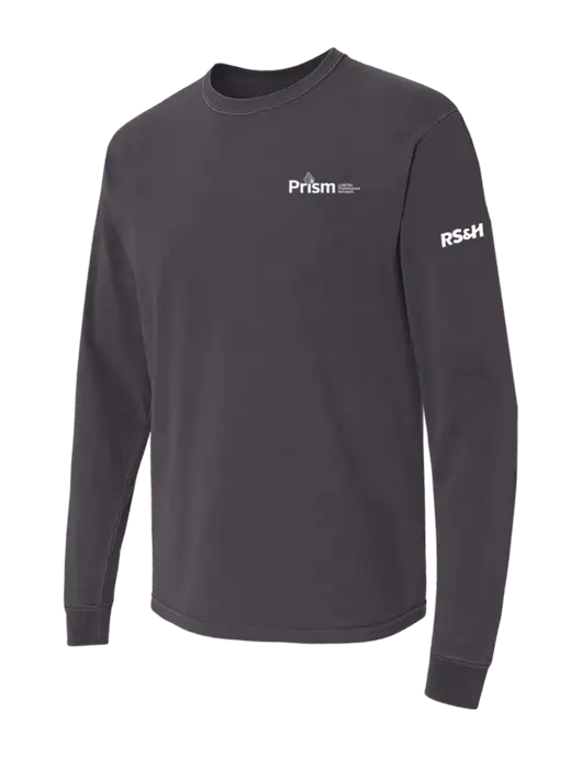 Comfort Colors Garment-Dyed Dark Grey Heavyweight Long Sleeve T-Shirt w/RS&H Prism Logo, RS&H Logo