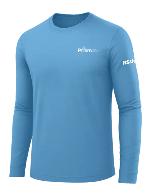 Long Sleeve Carolina Blue PosiCharge Competitor Tee w/RS&H Prism Logo, RS&H Logo